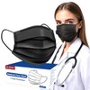 100 Pack Black Disposable Face Masks -3 Layer Medical Masks