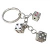 Retro Dice Keychain Accessories,Silver Metal Dice Keychain with Dots,Stylish and