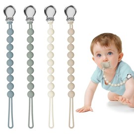 Clips para chupete para bebé y niña, soporte de silicona para chupetes MAM, regalo de cumpleaños para bebés recién nacidos (paquete de 4)