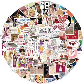 GEERTO 150pcs Taylor Singer Stickers, Pop Music Stickers, Vinyl Waterproof Sticker for Laptops, Bumper,Skateboard,Water Bottles, Teens Adult Decals