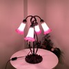 Bieye LS02 Lily Flower Blown Glass Lampshade (White Pink, Opening
