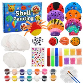 Ballery Shells Painting Children's Set, Glow-in-the-Dark Shells Painting Crafts for Children, DIY Painting Arts & Craft Set, Creative Painting Set DIY Crafts Girls, Gift Girls 5 6 7 Years