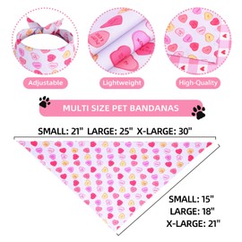 Gofshy Valentine's Dog Bandanas XLarge 1PCS, Triangle Reversible Sweetheart Scarf for Boy and Girl, Love Bibs Accessories for Large and Extra Large Dogs