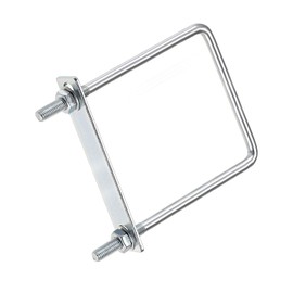 TOP-VIGOR M8 Square U-Bolts, 100mm Inner Width 150mm Length Steel U-Bolts with Nut, Plate, Washer for Building Installations Mechanical Parts Connection Cehicles Ships