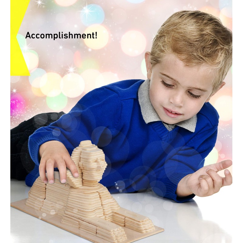 Puzzled 3D Puzzle Sphinx Wood Craft Construction Model Kit, Unique,