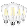 4-Pack Vintage 8W ST64 LED Edison Light Bulbs 100W Equivalent,