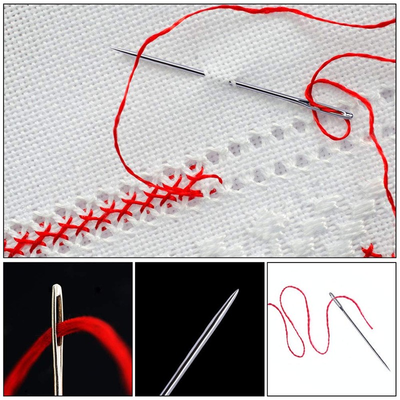 WONVOC Long Sewing Needles, 5 Sizes - 3.5/3.9/4.9/5.9/6.9'', Stitching Needles,