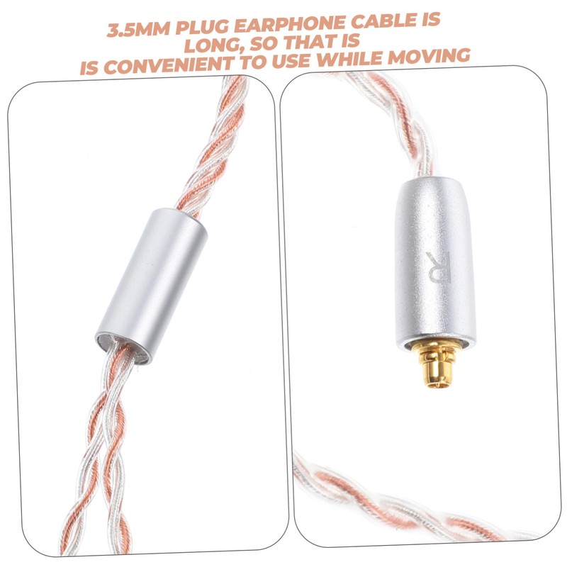 MERRYHAPY Plated 3.5mm Earphone Cable Coiled Headphone Wire Long Cable