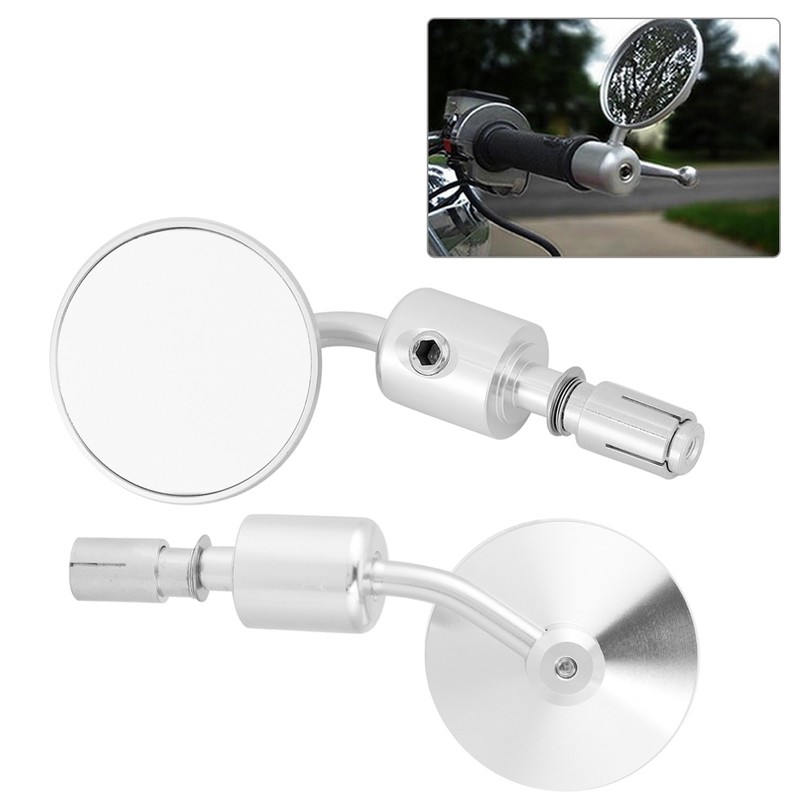 1 Pair 7/8in Round Bar End Guards Motorcycle Motorbike Rearview