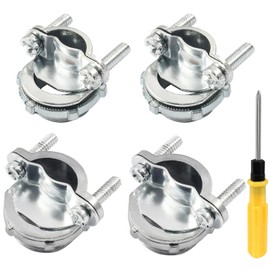Hordion 4pcs Clamp Type Cable Connectors, Zinc Alloy Clamp Cable Connector Fittings for Metallic Conduit Protect Cables (1/2 Inch + 3/4 Inch)