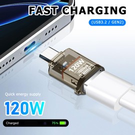 LUIRSAY Pack of 3 USB C to USB-C Adapter 10 Gbps 5 V/9 V/12 V OTG Adapter for Type C Computer/Laptops/U-Disc/Hard Drive