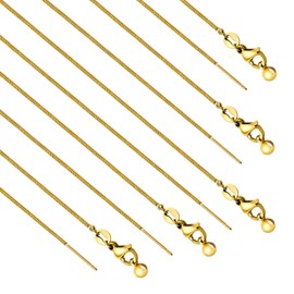 Paquete de 10 collares delicados de serpiente, cadena de acero inoxidable chapada en oro a granel