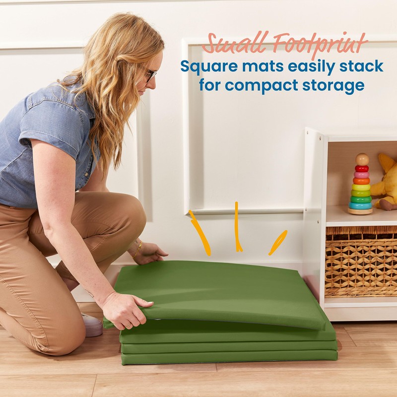 ECR4Kids SoftZone Play Patch Activity Mat Squares, Modular Playmat, Hunter