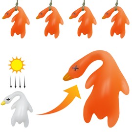 4 Pcs Car Swing Ducks, UV Color Changing Roast Duck Pendant, Car Mirror Hanging Ornament & Interior Decoration(White Change to Orange After Sunshine)