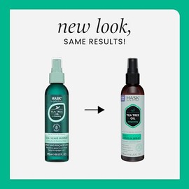 HASK Aceite de árbol de té revitalizante 5 en 1 acondicionador sin enjuague para todo tipo de cabello, seguro para color, sin gluten, sin sulfatos, sin parabenos, juego de 2 piezas de árbol de té