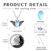 Aututer Luna Moth Necklace S925 Sterling Silver Teardrop Moonstone Moth