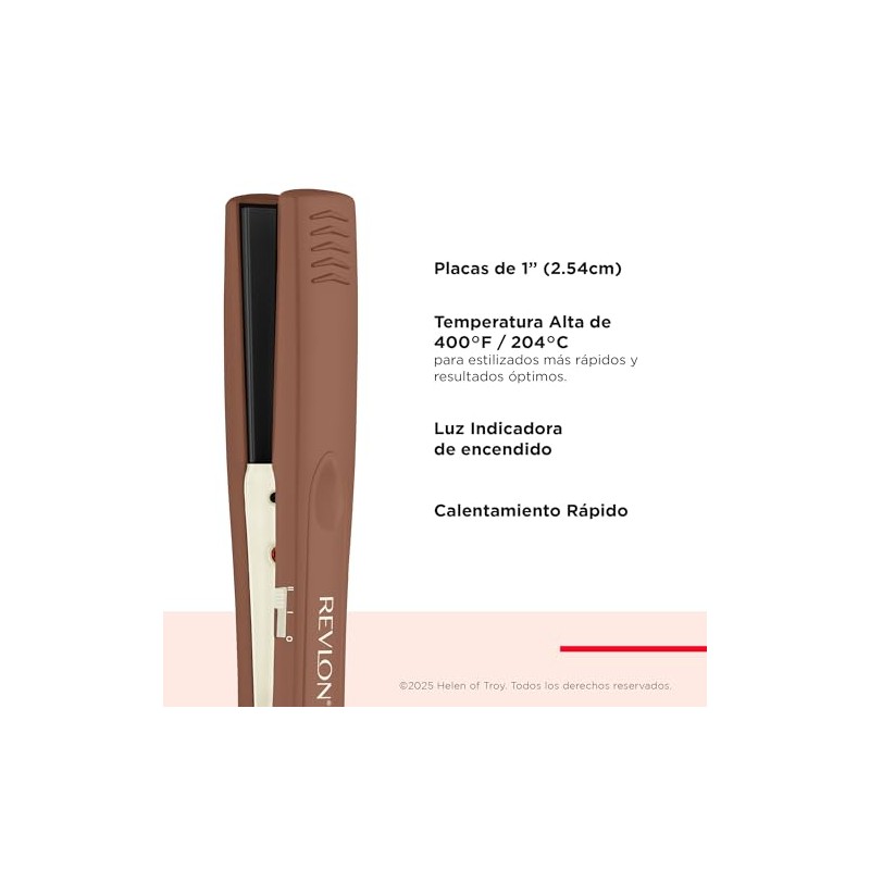 Revlon Alaciadora de Ceramica de 1 (2.54 cm) 2 Accesorios