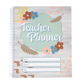 Really Good Stuff 2023 Boho Teacher Planner - Lesson Plan Book for Teachers with Monthly Tabs, Inspirational Quotes, and Sturdy Spiral Bound for Classroom Organization