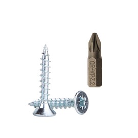 (Pack of 100 pcs) Zinc Plated Steel Wood Screws 5.0 x 30 mm, Pozi-Drive Head Screws, Fasteners, Countersunk, Chipboard Screws (100)