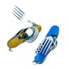 Cluck 6-in-1 Multi-Function Camping Flatware Utensil Folding Knife Cutlery Detachable