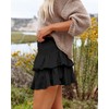 Aoudery Flowy Shorts for Women Casual Boho Ruffle Tiered Skorts