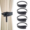 Leather Curtain Tie Backs, 4 Piece Minimalist Leather Drapery Tiebacks,