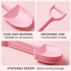 80Pcs Mini Shovel Spoons, Shovel Spoons for Desserts, Pink Plastic