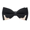 Alizeal Men's Pre-tied Golden-Metal-Edged Two-Layer Bow Ties (Black)