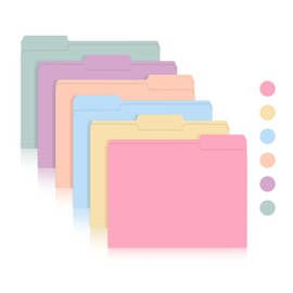 File Folders, 60 Pack Manilla Folders with 1/3 Cut Tabs, Letter Size, Colored File Folders for Office, School, Home, Document Organization, Pastel