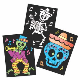 Baker Ross FE729 Day of the Dead Colour In Picture Decorations - Pack of 10, Felt Craft Pictures, Make Your Own Picture Decoration, Craft Set for Children to Decorate and Display,Black