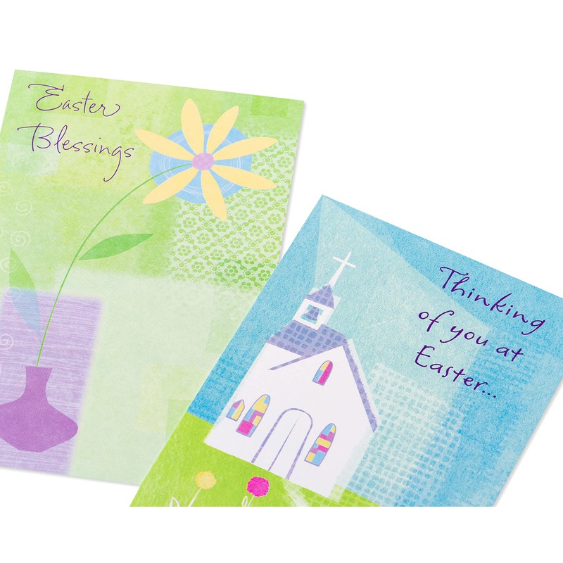 American Greetings Easter Cards with Envelopes, Church and Flower (6-Count)