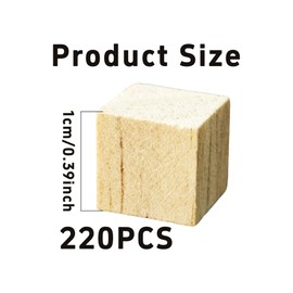 Runseaway 220Pcs 1cm Unfinished Wood Cubes, 0.39” Natural Square Wooden Blocks for Math Counting, Crafts, and DIY Projects