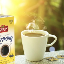 Gefen Harmony Zero Calorie Sweetener (100 Single-Serve Packets) | A Delicious Sugar Substitute | Kosher for Passover | Made with Sucrose and Sucralose, Aspartame Free