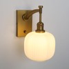 Pathson Milk White Glass Wall Sconce with Switch, Hardwired Wall