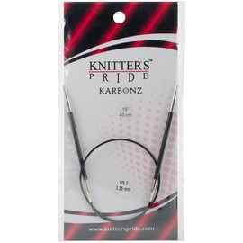 Knitter's Pride Karbonz Circular 16-inch (40cm) Knitting Needles; Size US 3 (3.25mm) 110206