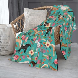 Cute Throw Horse Blanket Pony Floral All season Flannel Blanket Cartoon Farm Animal Soft and Light Plush Blanket Gift for Adults and Children 40"x50"