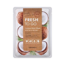 TONYMOLY Fresh To Go Coconut Mask Sheet, Mascarilla Facial Coreana de Coco, Hidratante y Nutritiva, Mascarilla de Hoja para Piel Seca y Deshidratada, 