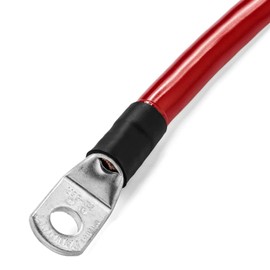 Spartan Power Red 8 Foot 2/0 AWG Battery Cable, Positive Only 3/8" M10 Made in USA