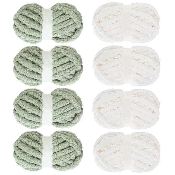 MABOZOO Assorted Chunky Yarn for Crocheting 8 Pack,Fluffy Jumbo Chenille