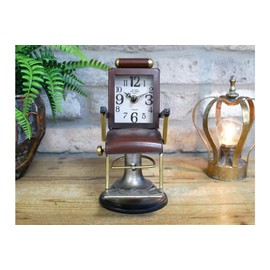 Barber's Chair Novelty Desk Clock | Brown
