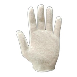 MAGID TouchMaster - Guantes de inspección de algodón ligeros, 12 pares, tamaño grande, ambidiestros, 8 pulgadas de largo, blanco, 650
