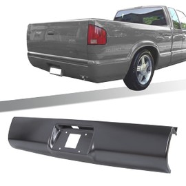 KUAFU Rear Roll Pan Bumper Compatible with 1994-2003 Chevy Chevrolet S10 GMC Sonoma Fleetside with License Plate Hole Electrophoresis Steel