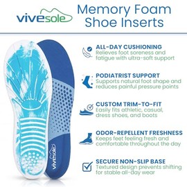 Plantillas para zapatos de espuma viscoelástica para hombres y mujeres, plantillas para caminar todo el día, fascitis plantar, pies planos, suelas aco