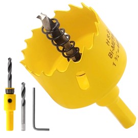 Acekit 1 3/4 Inch Hole Saw with 3/8 Arbor HSS Bi-Metal Hole Saw Blade and Variable Teeth Pitch for Wood, Plastic Board, Pipe,Plywood, and Soft Metal Sheet 1 3/4"(44mm)