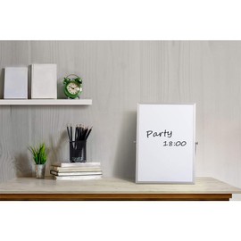 DOEWORKS A4 Small Magnetic Whiteboard, Desk Whiteboard, Portable Dry Wipe Whiteboard Easel, Reminder Board for Home, School, Office, 25 x 35 cm