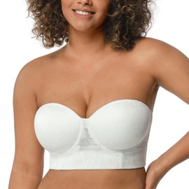 HSIA Longline Strapless Bras for Women Large Bust Plus Size Strapless Bra Heavy Breast Supportive Lift Corset Bras