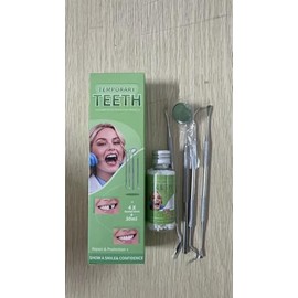 Tooth Repair Kit, Moldable Tooth Filling Repair Kit, Fake Teeth DIY at Home, Fixing Missing & Broken Tooth Replacements, with 4 Dental Tools-D02