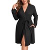 Ekouaer Women's Plus Size Robe Waffle Knit Bathrobe Short Lightweight