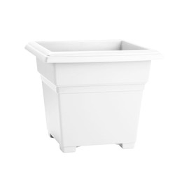 Novelty Countryside Square Tub Planter, White, 18-Inch