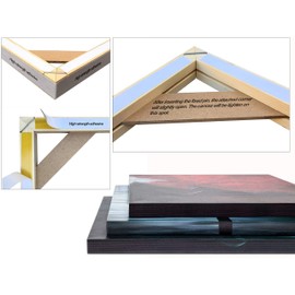 Wood Canvas DIY Solid Frame Kit 32 Inch x 4PCs for Oil Painting & Wall Art, Customized Wooden Art Frames for Paintings & Canvases, Easy to Build Canvas Stretching System, Framed Picture Accessories